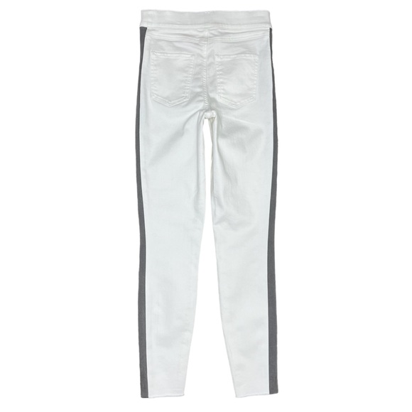 Spanx White Raw Hem Pull on Skinny Jeans with Side Stripe Size XS (0) NWT - Picture 3 of 14